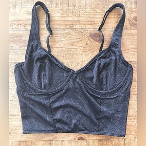 Gilly hicks black, cropped bralette corset